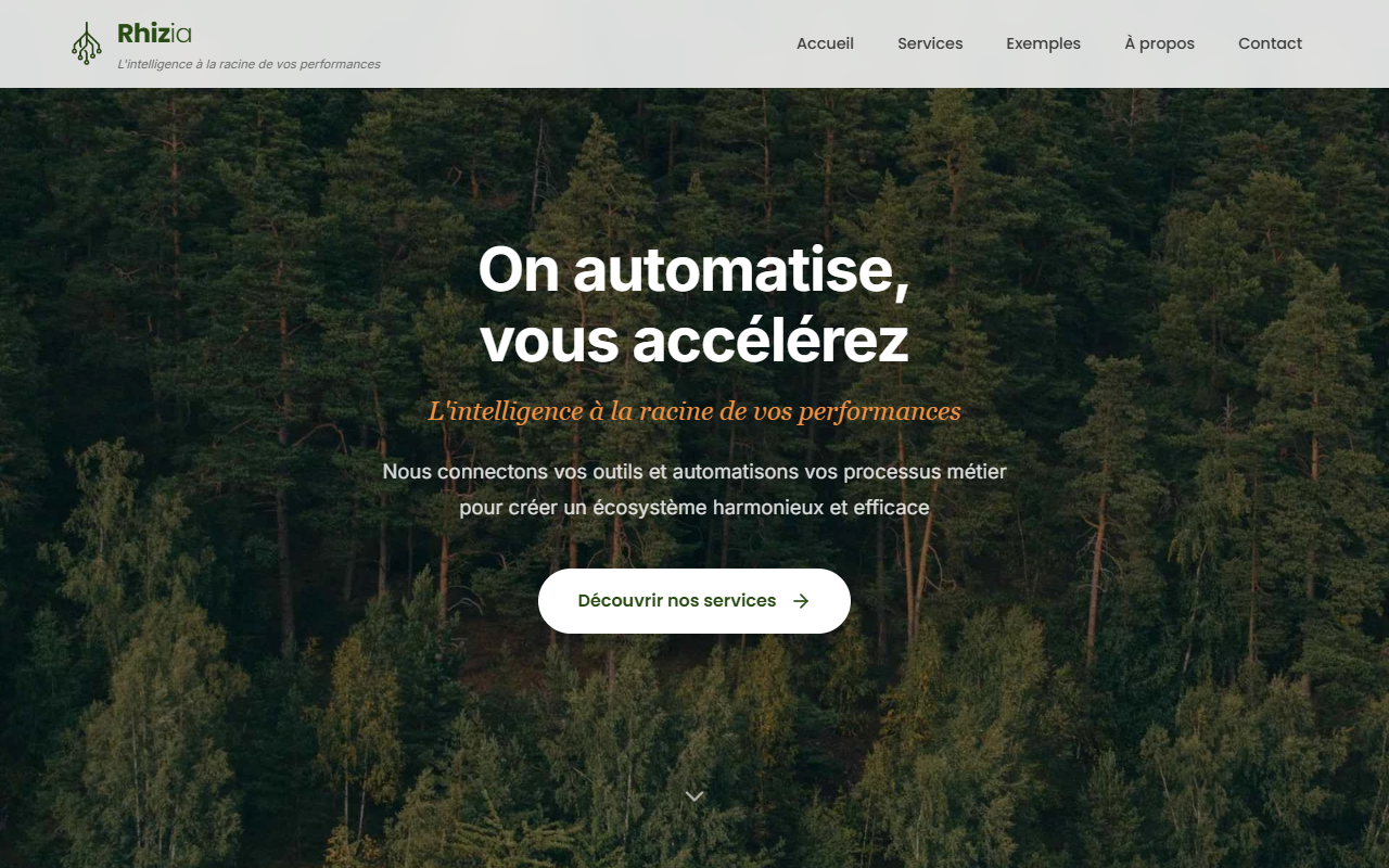Site Rhizia — Automatisation et création de sites